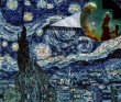 Il famoso dipinto 'Starry Night' di Van Gogh ricreato con immagini di galassie reali!